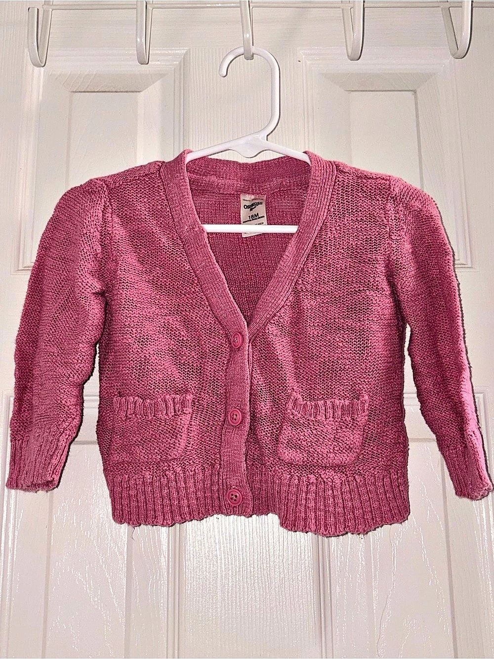 OshKosh B'gosh Pink Knit Cardigan Girls 18M